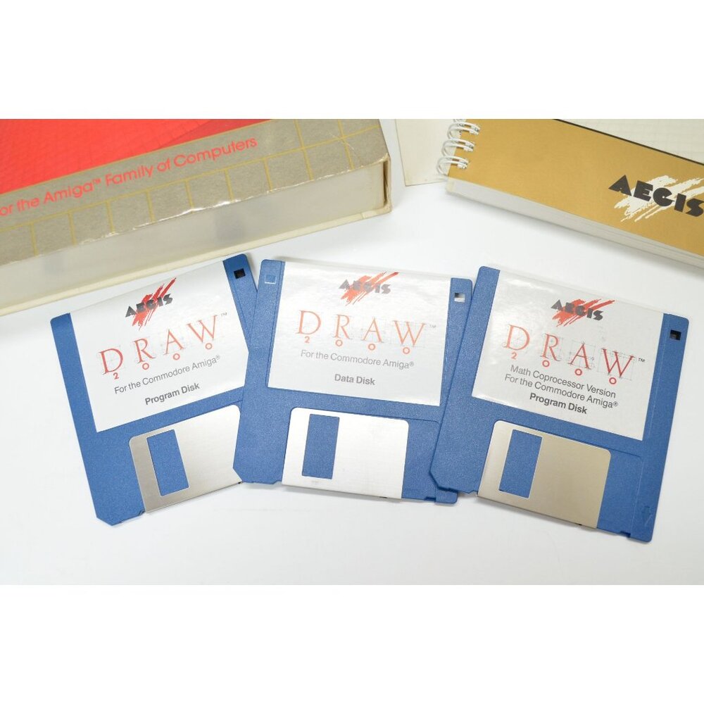 Vintage PC Software Aegis Draw 2000 CAD Commodore Amiga 1988 Manual Disks - Picture 3 of 7